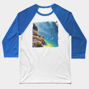 Positano Surrealistic Painting Baseball T-Shirt